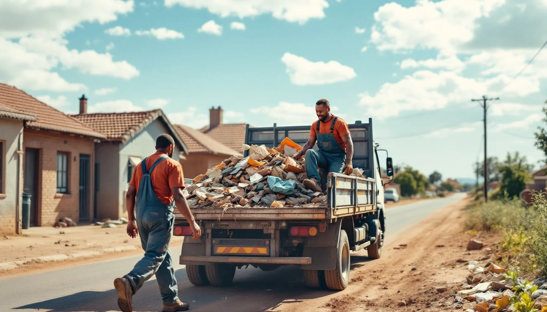 Rubble removal crew at work in Vanderbijlpark